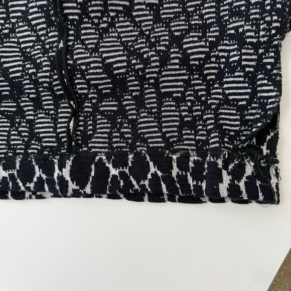 St. John Knit Sheath Dress Cap Sleeve Knee-Length Black/White Animal Print 2 - Picture 9 of 11